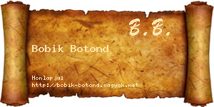 Bobik Botond névjegykártya